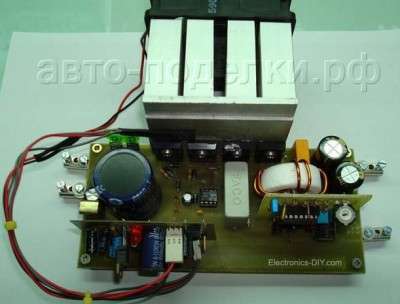 Импульсный инвертор 24V-12V 400W своими руками
