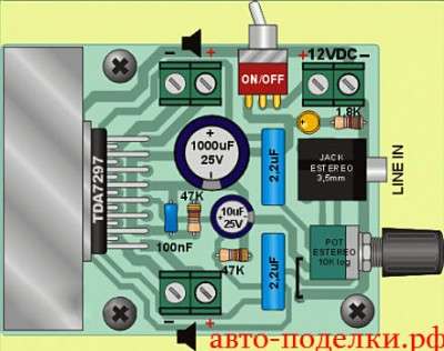 Простой стерео усилитель на микросхеме TDA7297